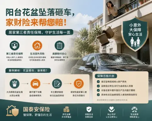阳台花盆被大风吹落，砸坏楼下30万元轿车，家财险能帮房主赔吗？